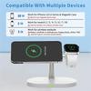 15W 3 In 1 Magnetic Wireless Charger Stand Phone Fast Charging Charger Holder For iPhone 16 15 14 13 Pro Max Apple Watch Airpods