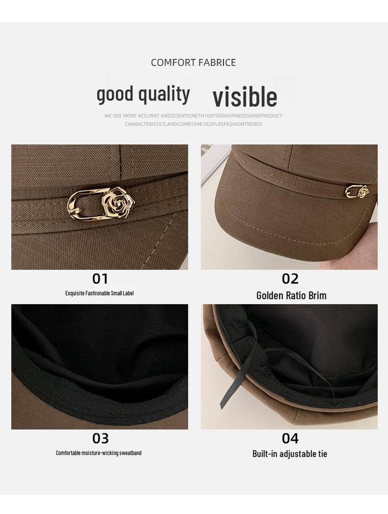 Women's Japanese Retro Octagonal Beret: Versatile, Large-Circumference Hat for a Smaller Face Look