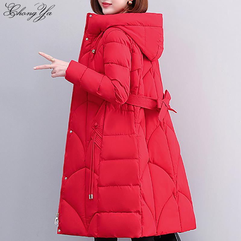 Winter Damen Mantel Lange Verdickte Warme Baumwolle Gepolsterte Parka Damen Jacke