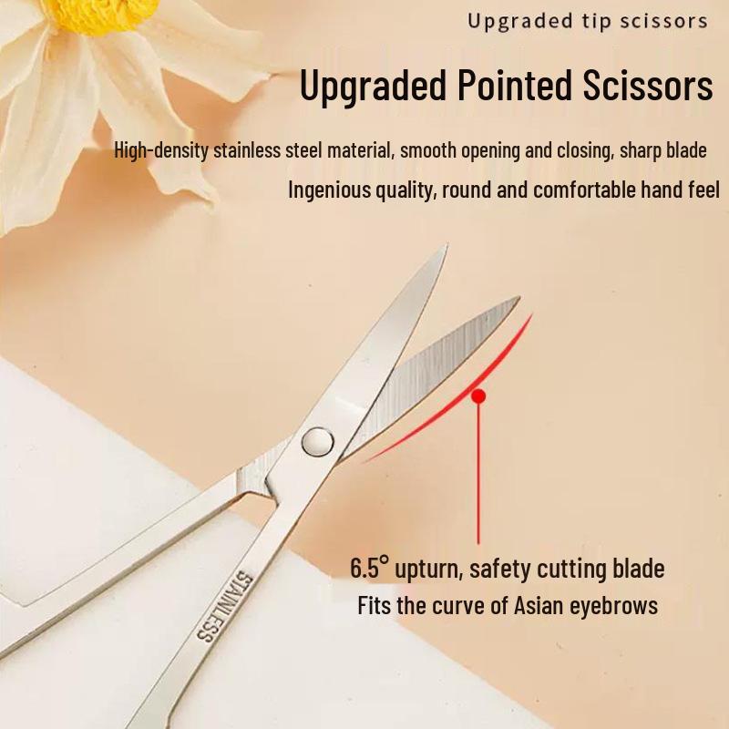 Eyebrow & Nose Hair Trimming Scissors Set for Men & Women - Makeup & Beauty Tool Kit