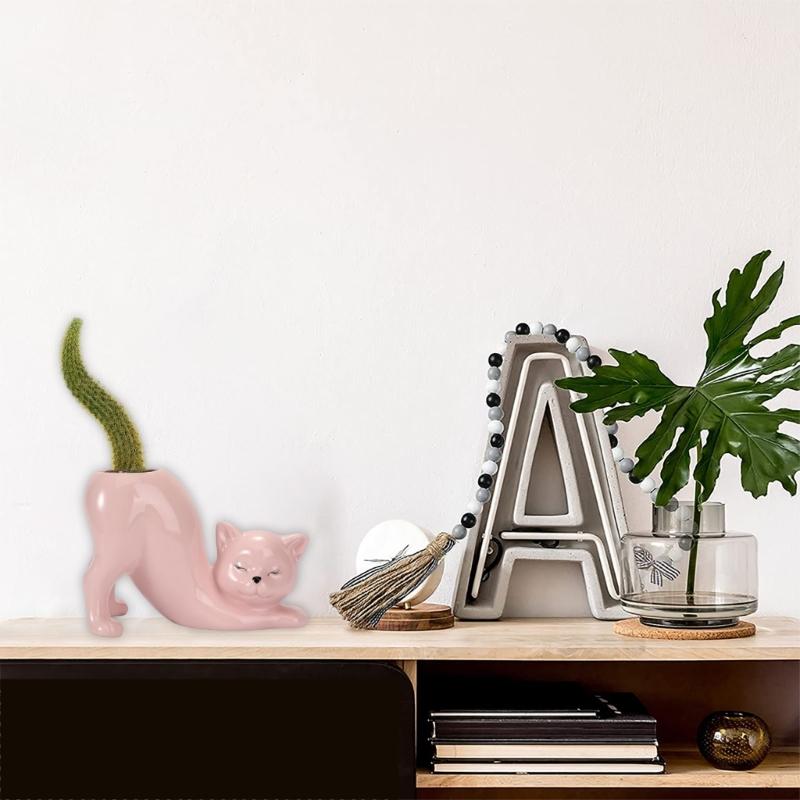 Handmade Mini Cartoon Ceramic Fleshy Plant Pot Planter Gift Ceramic Planter Container for Indoor Garden Desk Decoration