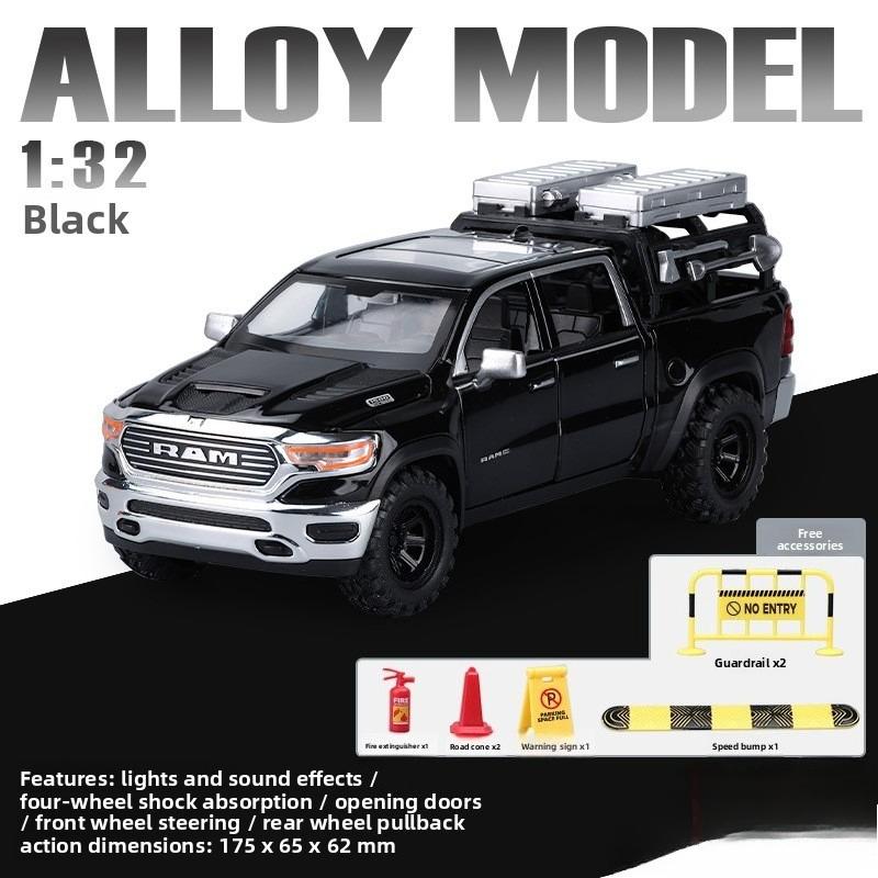 Simulation 1:32 Ram 1500 Pickup Modell Legierung Geländefahrzeug Spielzeug Mit Licht Und Sound Pull-Back Sammlung Miniatur
