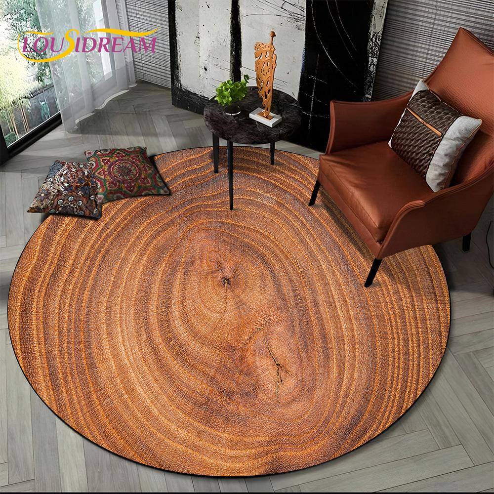 Latest 3D Color Wood Grain Lines Round Area Rug,Carpet Rug for Living Room Bedroom Sofa Child Playroom Decor,pet Non-slip Gift