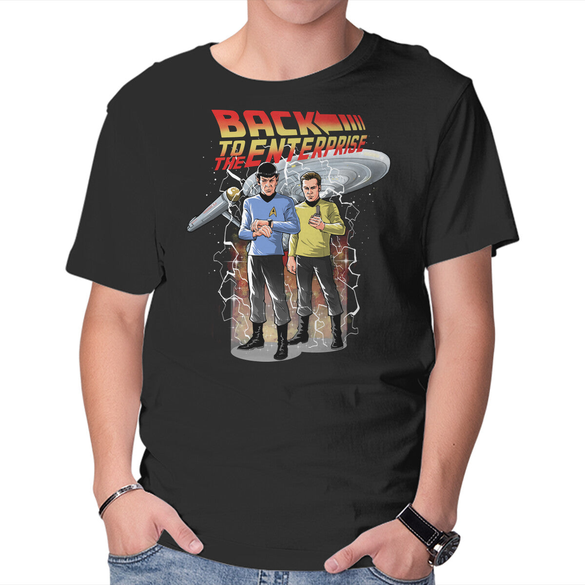 Unisex Crew Neck T-Shirt Back To The Enterprise Graphic Short Sleeve Casual Tee XXXL