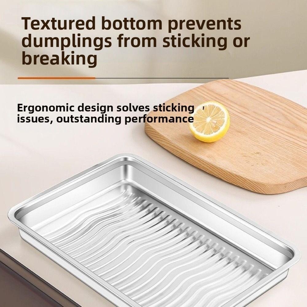316L Stainless Steel Dumpling Storage Box Non-Stick Airtight Freezer Box Large Capacity Food Storage Container Home Kitchen
