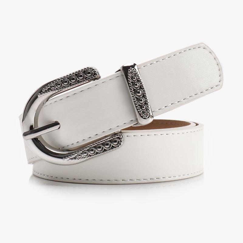 Simple Sophistication Pu Leather Belt With Metal Buckle For Fashionable Outfits