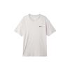 Men's Solid Color Ribbed Collar Back Printing Short Sleeve Gray T-Shirt DZ3028-012