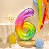 40" Rainbow Gradient Number Balloons for Kids' Birthday Party Photo Props