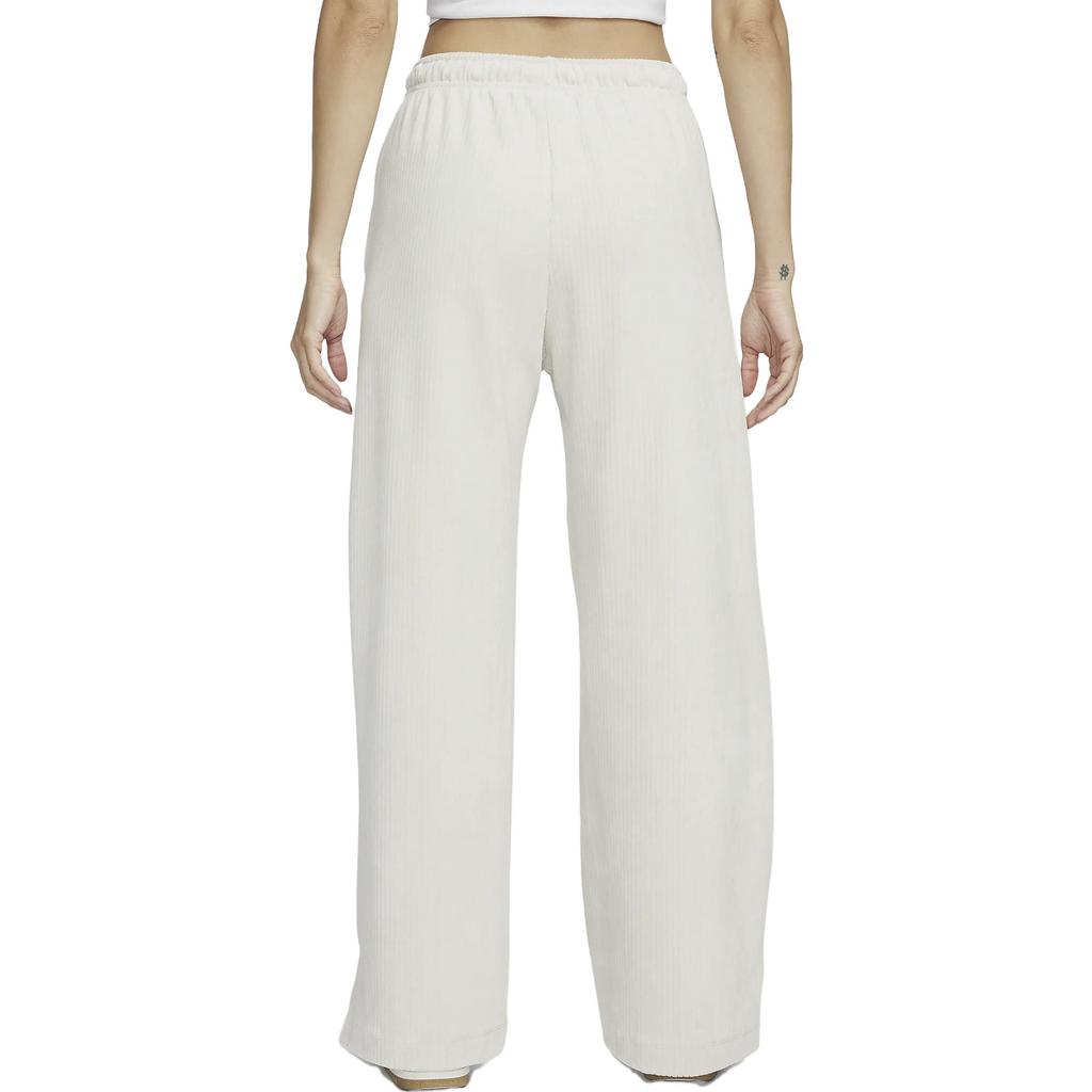Nike Corduroy Wide-Leg Split Knit Sports Pants Women Bottoms White DQ5922-104