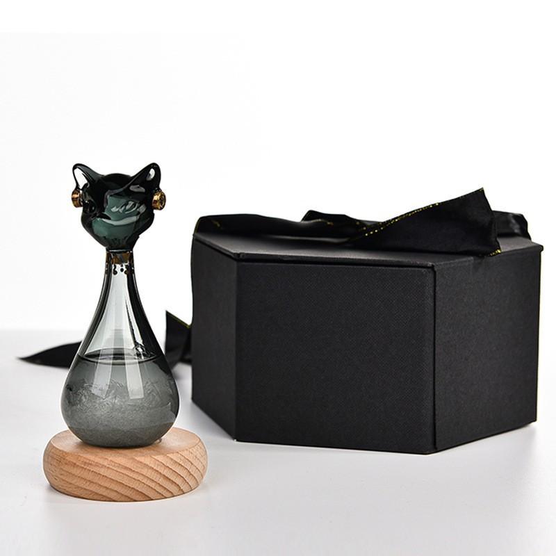 Anderson Cat Storm Glass Weather Forecast Bottle, Egyptian Cat Shape Desktop Decor, Birthday Gift Creative Present, Weather Prediction Ornament