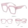 Stylish Oversized Blue Color Lightweight Design Glasses Square Women Men Computer Gaming Eyewear Big Frame Non-Prescription Eyeglasses