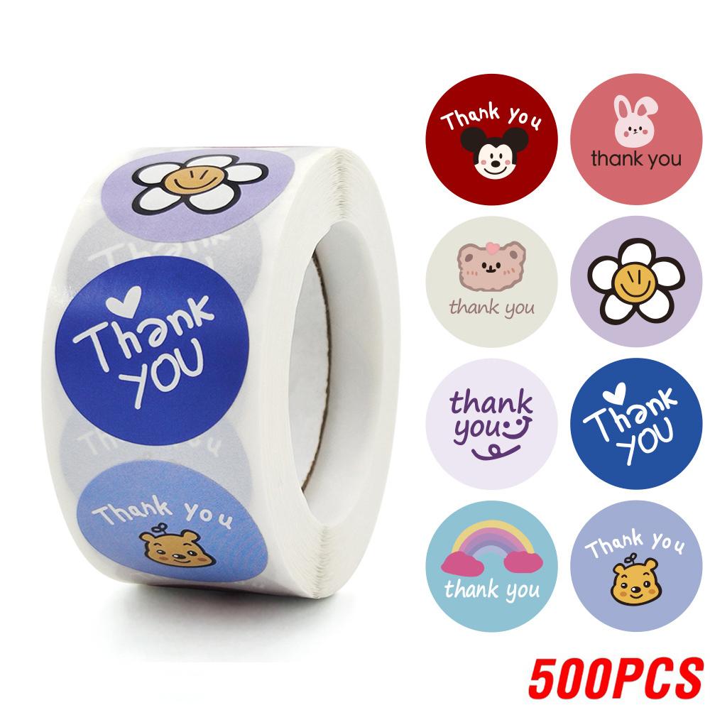 100-500pcs Round Thank You Stickers for Envelope Seal Labels Gift Packaging Decor Birthday Party Scrapbooking Stationery Sticker