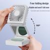 Portable Dual-Use Mini Folding Fan: USB Rechargeable, Handheld, Desktop, Neck Hanging, Travel & Office