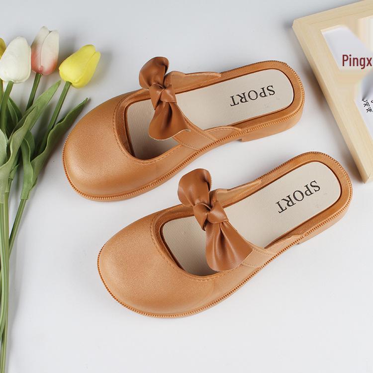 Yuzhihao Women s Summer Closed-Toe Flat Slippers with Bowknot Design 38