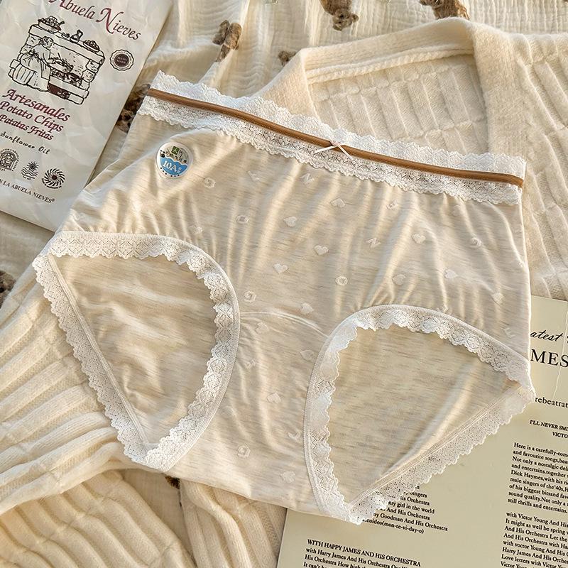 Kvinnlig Vår och Höst Sexig Hög Midja Mage Indragning Spets Sömlös Is-Silke Andningsbar Sömlös Underkläder