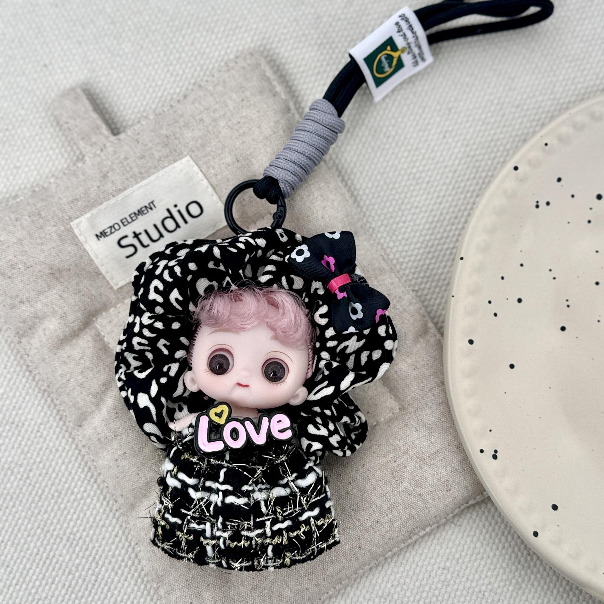 

Sweet Cool Small Fragrance Style Maruko Princess Doll Toy Keychain 1/12 BJD Doll Joints Movable Backpack Decor Pendant Gifts