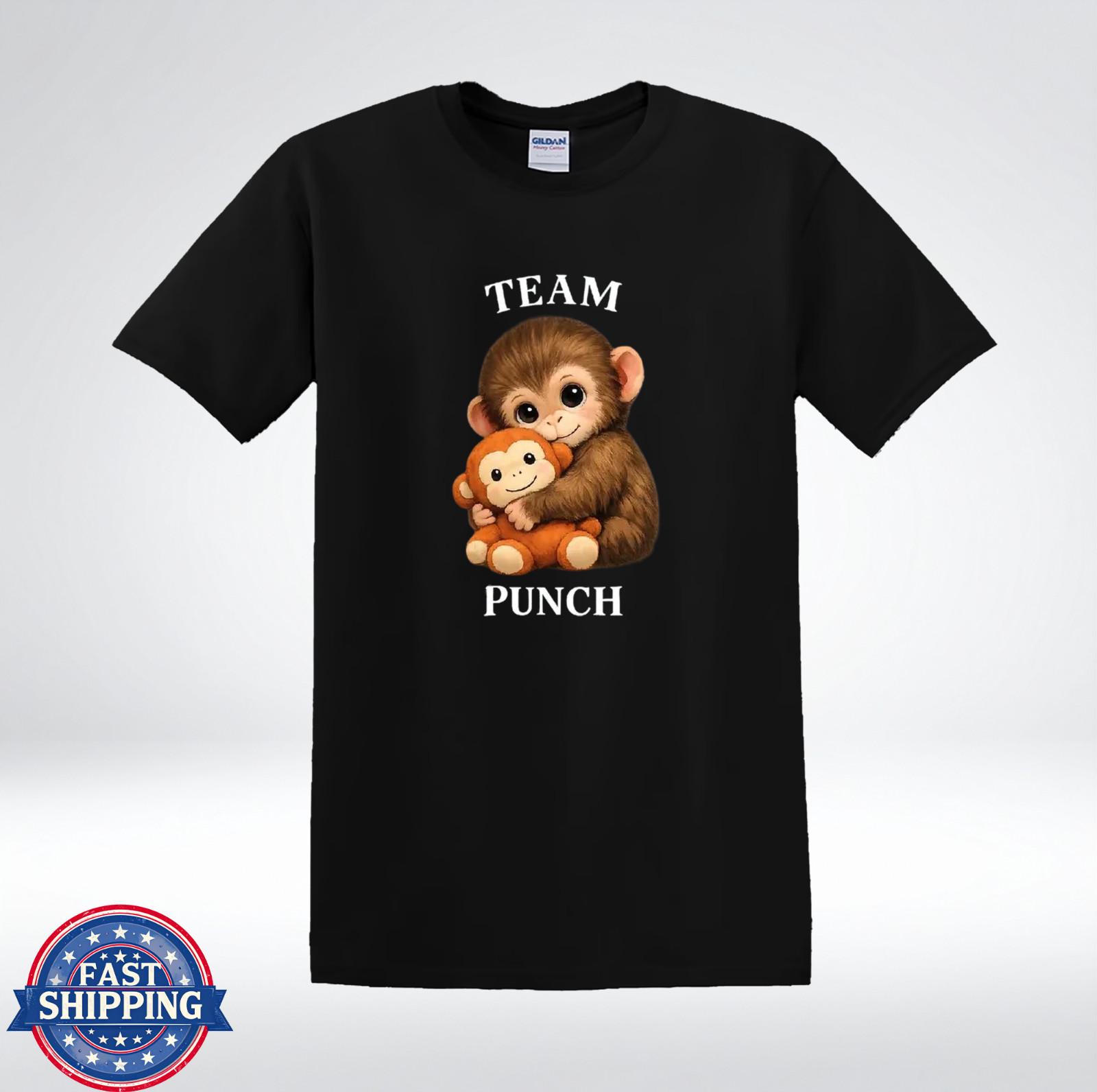 Team Punch Adorable Monkey With Stuffed Monkey Cute Graphic T-Shirt M