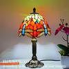 Lampada da tavolo a LED in stile Tiffany Luci decorative mediterranee retrò Paralume in vetro colorato E27Per comodino, camera da letto, luce, caffè