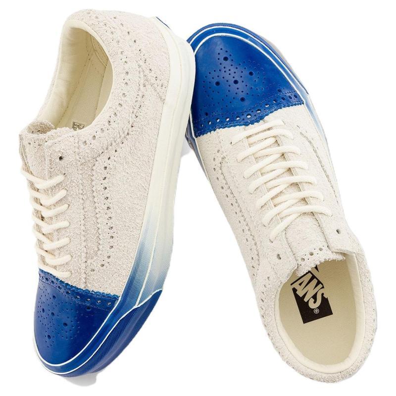 Vans Old Skool Collection Low Top Skateboard Shoes Unisex White Blue Sneakers VN000S66CDA