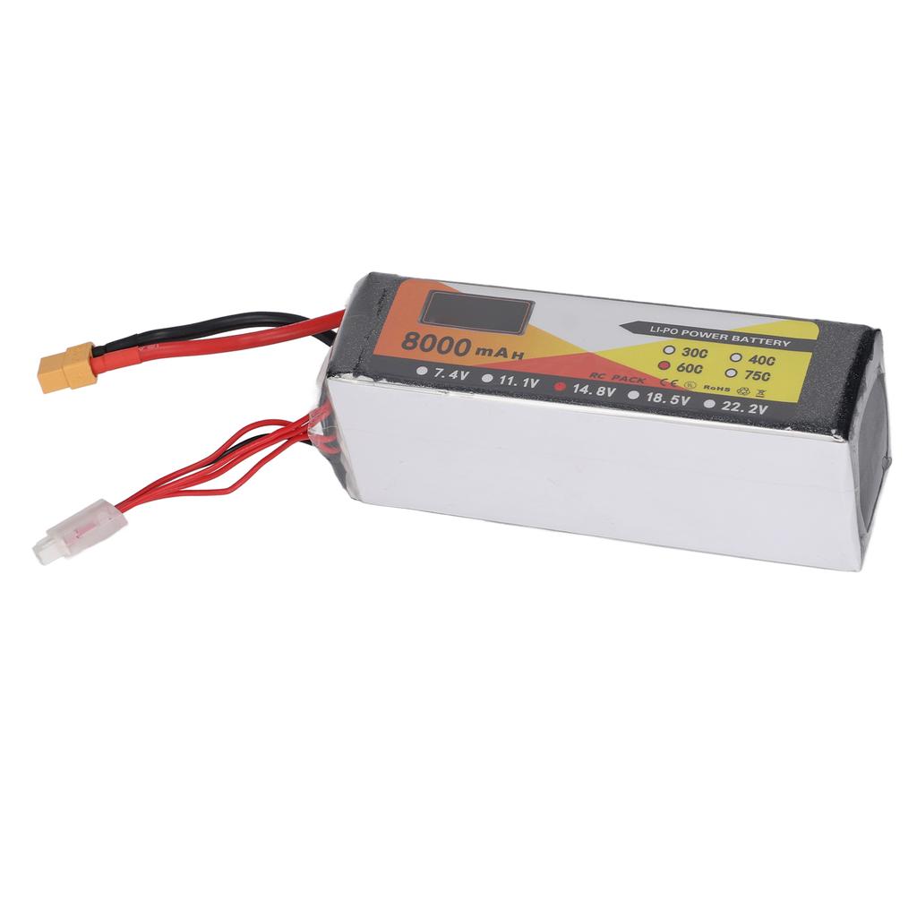 14.8V 8000mAh 60C 4S Lipo Battery with XT60 Plug Replacement Accessory for H210 RC Racing Car Quadcopter