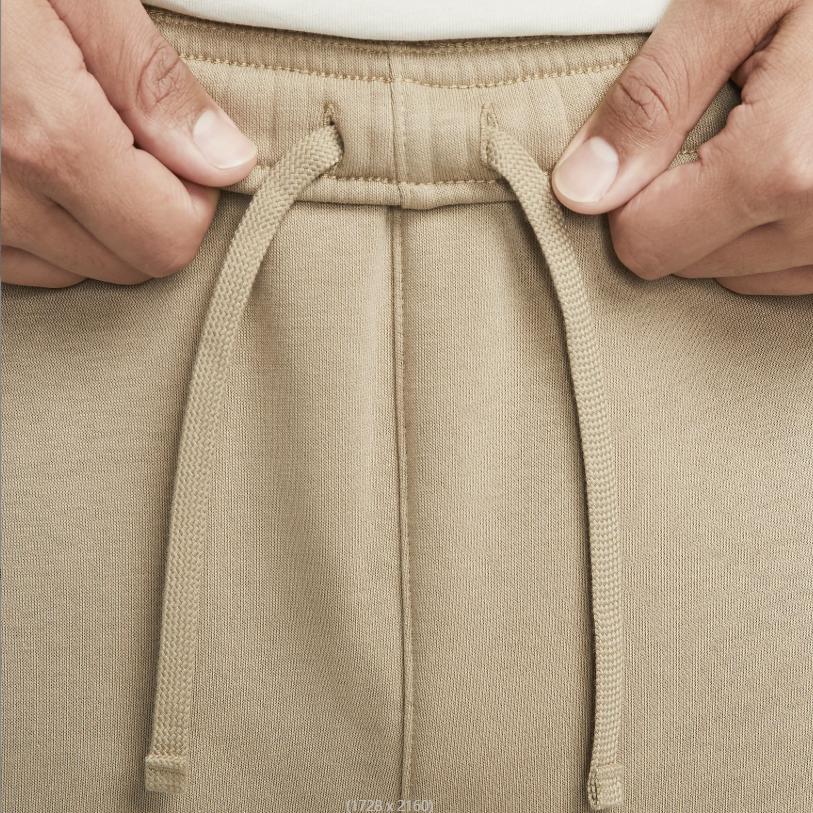 Nike Cargo Trousers Solid Color Logo Embroidery Elastic Waistband Cuffed Knit Sports Pants Men bottoms Light-Brown CD3129-247