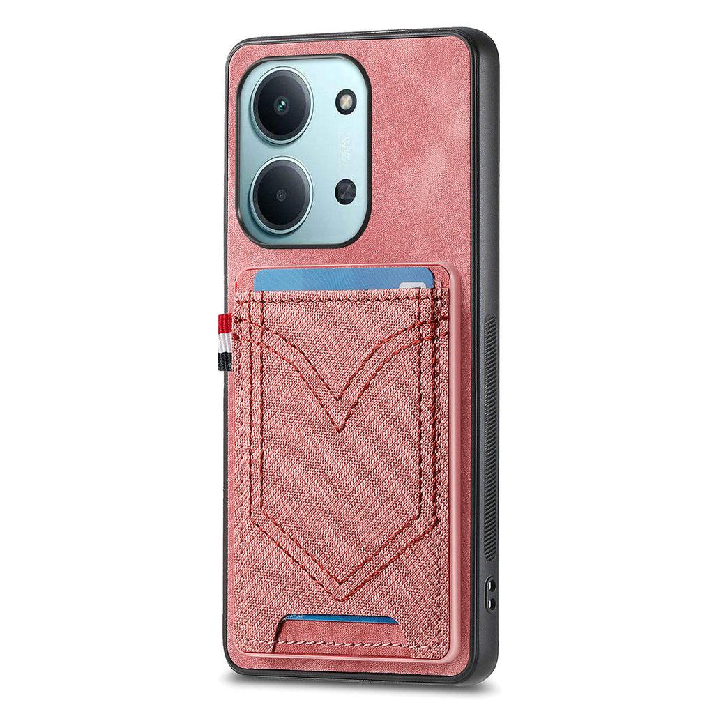 Phone Case For Xiaomi Redmi 15C 4G (EU) (173mm)/15C 5G (EU) (173mm) Retro Jean Cloth Texture Leather Back Cover with Card Holder