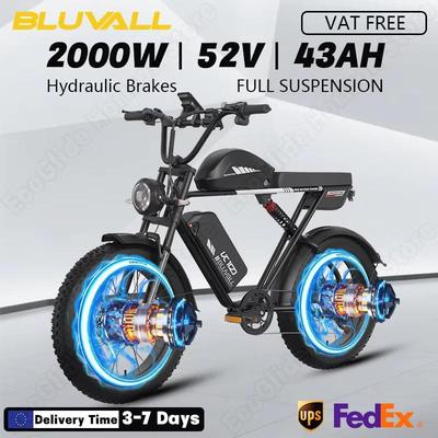 2026 ny vuxen Ebike K102000W dubbelmotor 52V 43Ah dubbelt batteri 20 * 4.0-tums punkteringsfritt däck elcykel hydraulisk broms