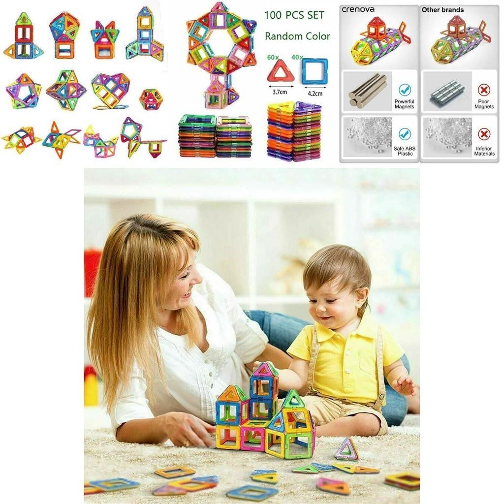 Magnetic Building Blocks Construction Set With Vibrant Multicolor Pieces For Creative Kids And Relaxing Adults