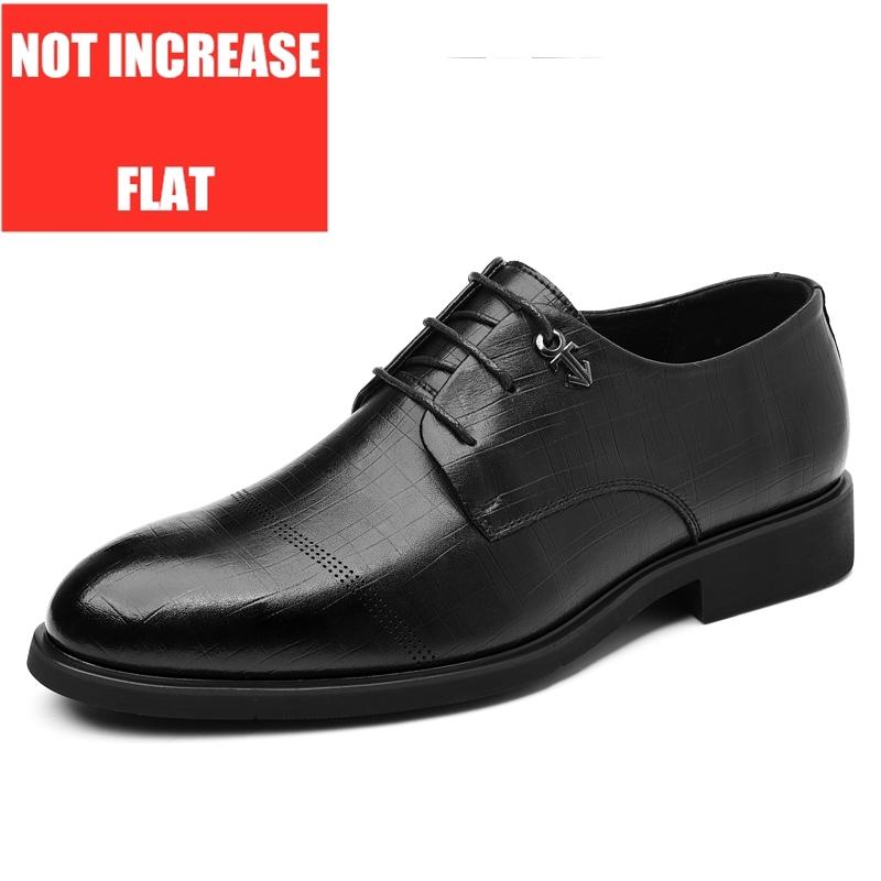 Men's Spring Business Dress Elevator Shoes Flat/6CM Height Increase Formal Office Shoes Comfortable Oxfords for Commuting Work