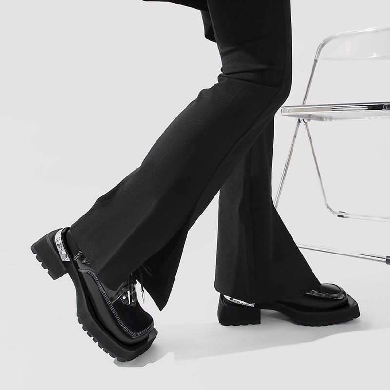 Fashion Fashion Women Platform Shoes Spring 2025 Square Toe Leather High Quality Causal Loafers Female Thick Heels Lady Footwear