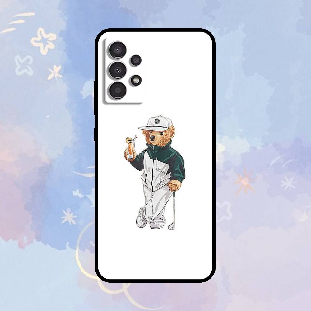 

AAA D-CartoonS Медведь R-PoloS Чехол для телефона для Samsung Galaxy A73,A72,A71,A70,A53,A52,A51,Другие Мягкая черная крышка Samsung a13 5g