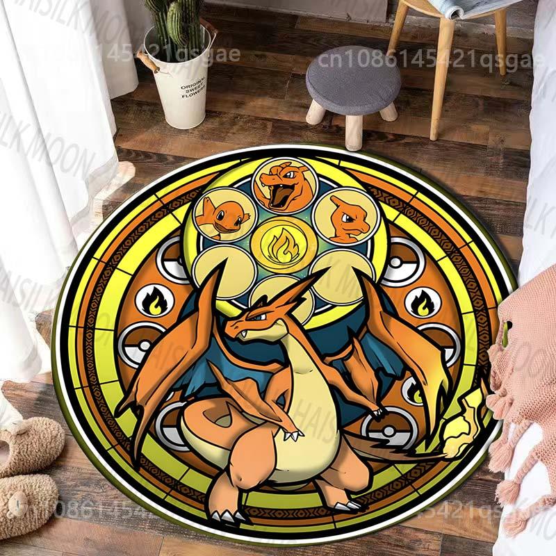 Japanese Pet Collecting Game E-vee Print Round Carpet for Living Room Bedroom Table Chair Sofa Home Decor Area Rug Luxury Gift