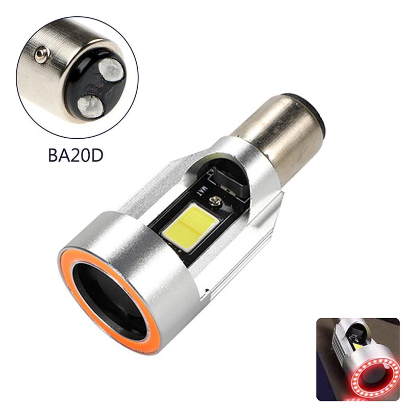 

Лампочка H4 BA20D сине-красная Angel Eye LED фара для мотоцикла скутер мотоцикл фара лампа DRL аксессуары для мотоцикла фары