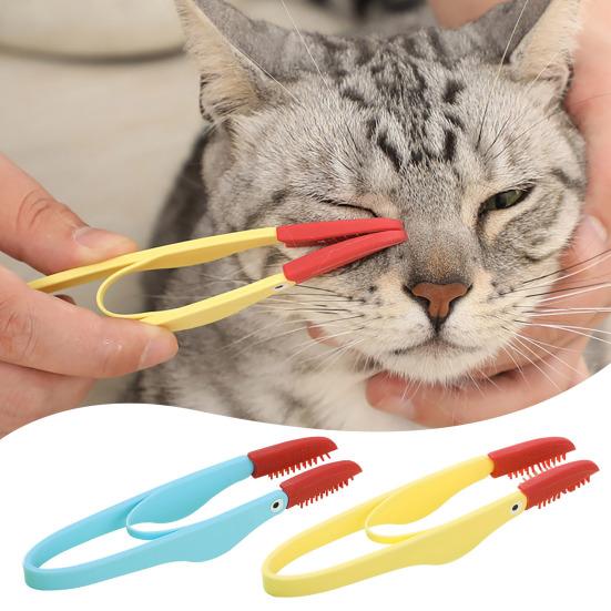Pet Eye Care Brush Soft Silicone Tear Stain Remover Comb Dogs Eye Cleaner Brush with Anti-Slip Handle Gentle Pet Grooming Tool