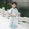 Boys' Qingluan Embroidered Short-Sleeve Hanfu Set (Top Only)
