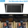 For Mercedes-Benz W201 190 190E 190D 1982-1993 Carbon Fiber Central Control Storage Box Panel Trim Set Car Accessories Sticker
