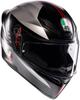 AGV K1 S Full Face Motorcycle LAP MATT XL Helmet, BLACK/GREY/RED, (61-62cm), 18394007034-XL