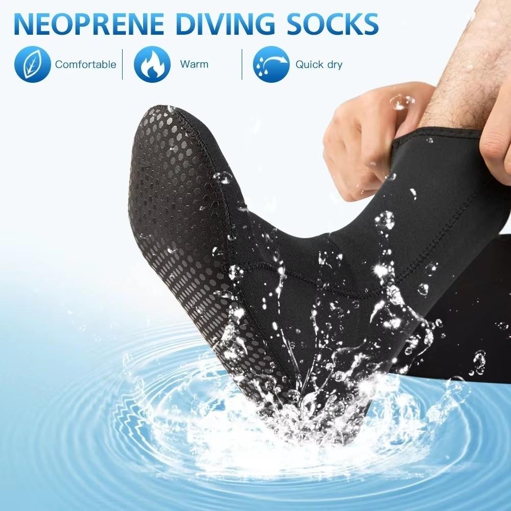 1pair 3MM Black Diving Socks Long Tube Wetsuit Shoes Diving Surfing Boots  Boarding