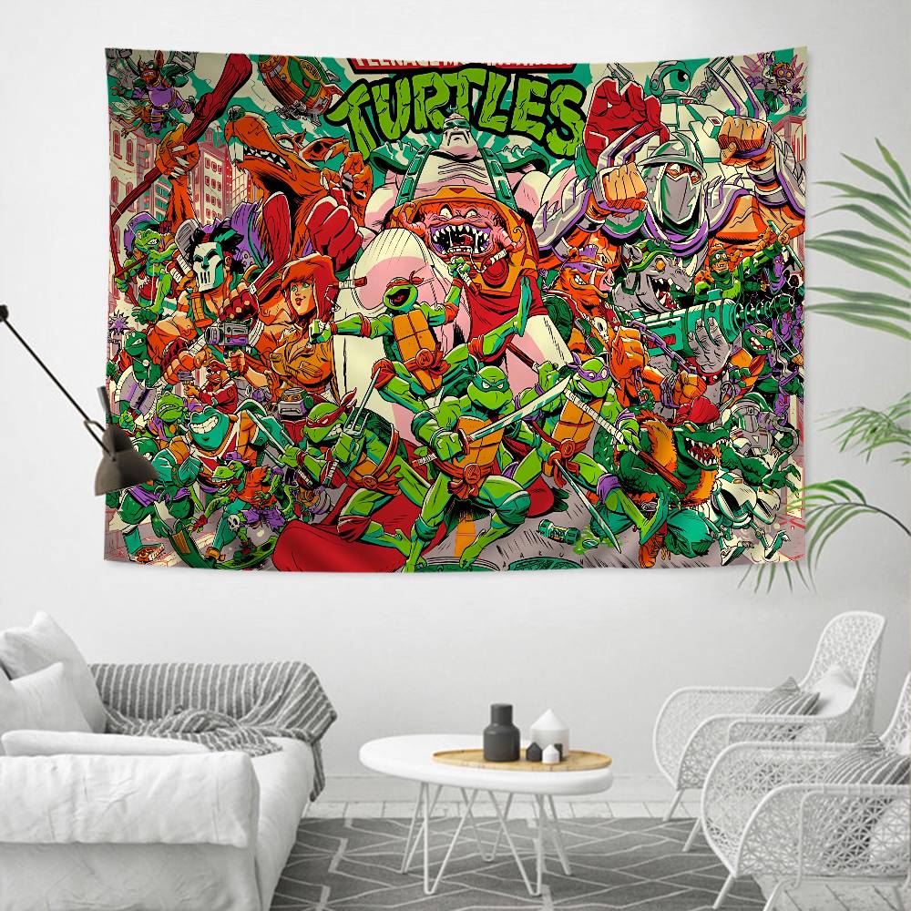 NNinja Turtles Printed Large Wall Tapestry Indian Buddha Wall Decoration Witchcraft Bohemian Hippie Decor Blanket