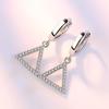 Silver-Plated Triangle Star Earrings with Micro-Paved Zirconia - Cute Women’s Ear Cuffs and Clips Jewelry
