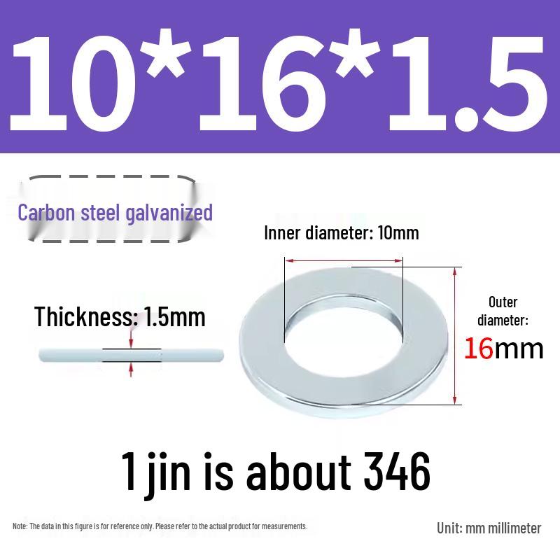 Oversized Thickened Galvanized Iron Flat Washer M2M3456810-M6