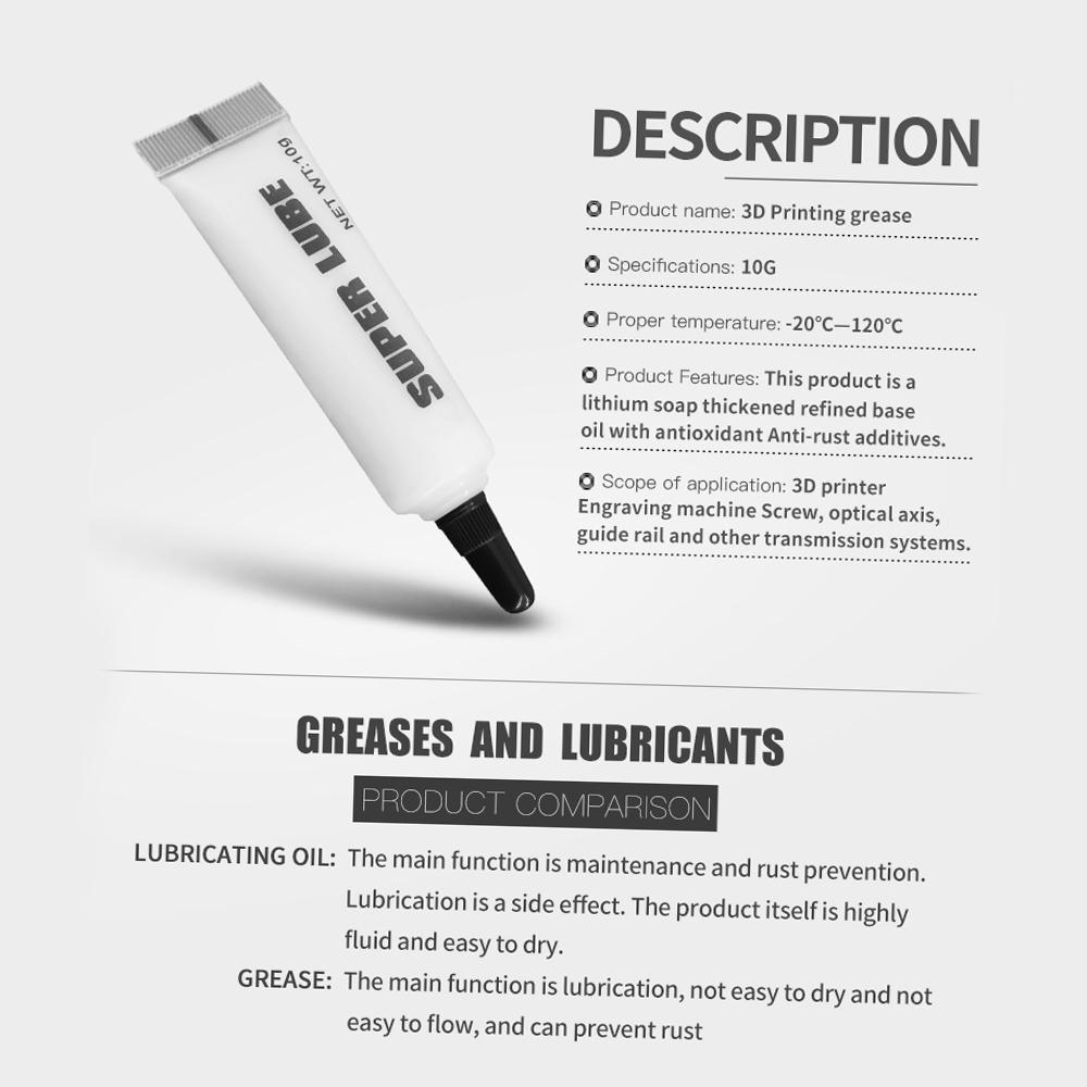 

2pcs Super Lube Lubricating Grease Lubricant Oil Anti rust Screw Rod Optical Axis Guide Rail Reduce Friction Noise for