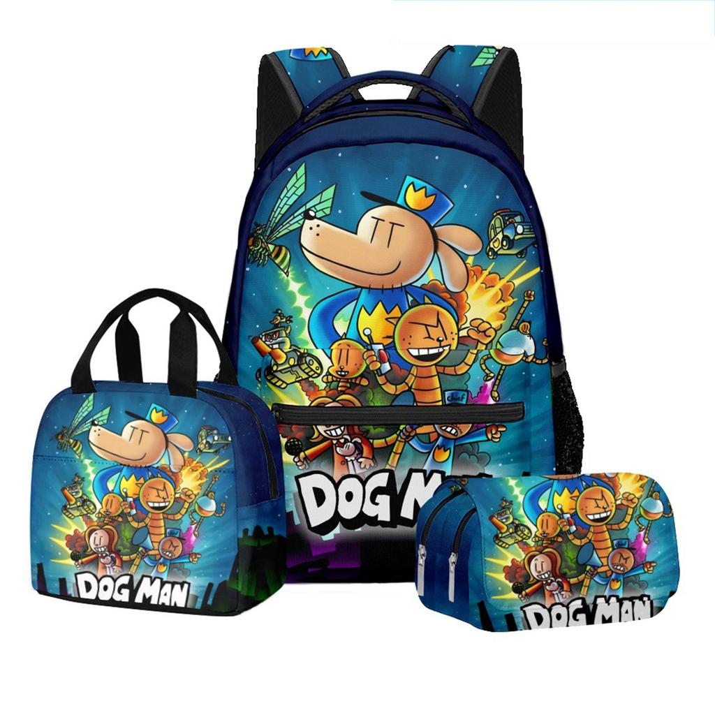 Movie Peripheral Print Backpack, School Bag Student Campus With Plush Ball Backpack