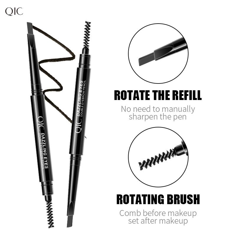 Makeup Automatic Rotation Waterproof Eyebrow Pencil Double Head Natural Makeup Is Not Easy To Decolorize Unibrow Beginners