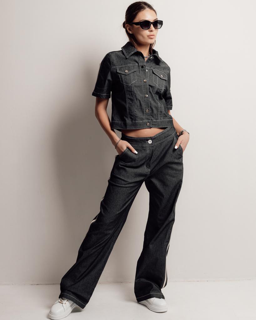 Women's Suit Butella 17024 M Gray Denim (jacket, Pants)