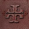 Tory Burch Mcgraw Solid Double T Logo Stitching Pebbled Leather Bucket Bag Women Handbags Burgundy 152232-500