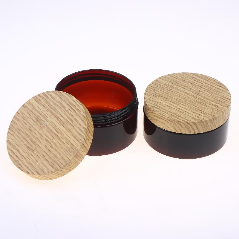 200Ml 250Ml 300Ml 500Ml Empty Random Color Pet Jars Containers With Imitation Wood Texture Lid Jar Home Plastic Seasoning Bottle