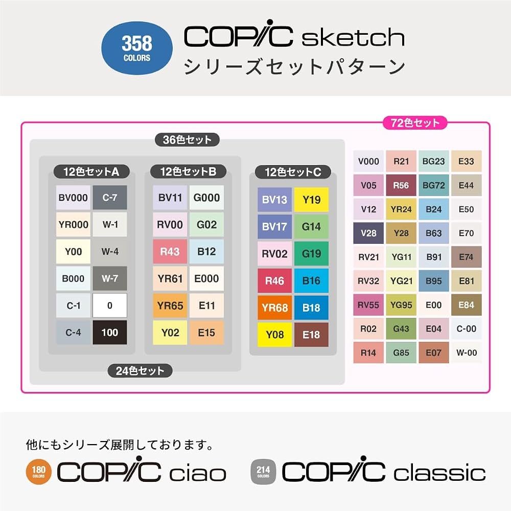 Too copy sketch basic 72 color set