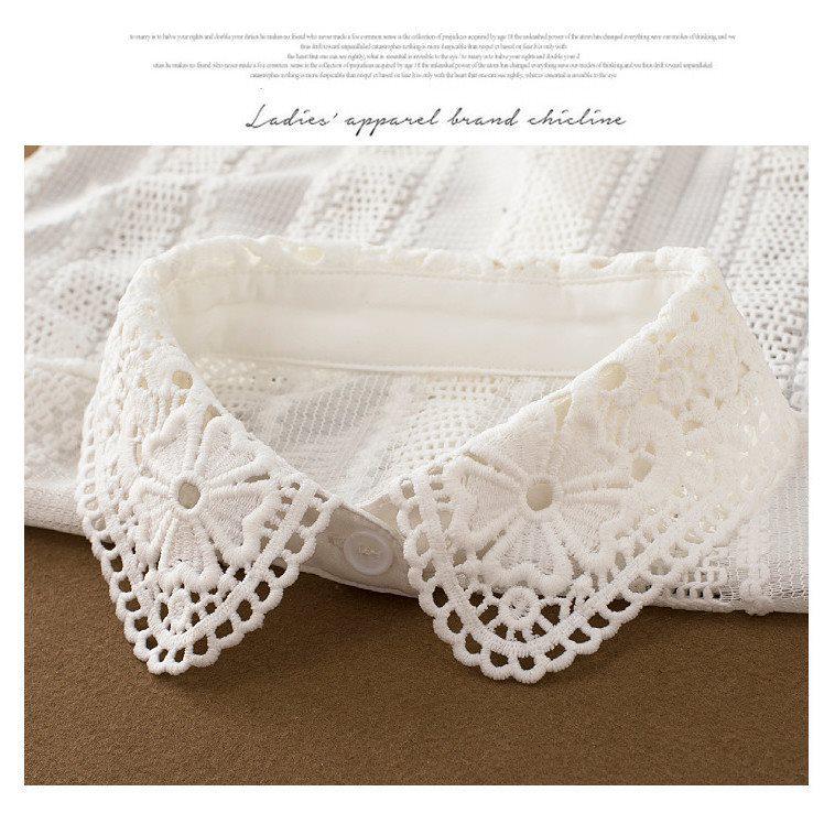 Women's Iron-Free Peter Pan Lace Hollow-Out False Collar for Autumn/Winter Sweaters