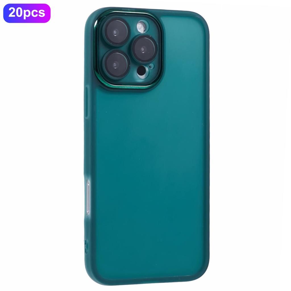 Bulk Purchasing 20Pcs For iPhone 16 Pro Case Electroplated Camera Frame TPU Phone Cover Precise Cutouts
